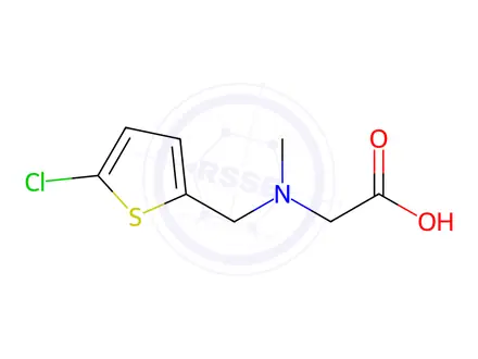 Chemical structure of N-((5-chlorothiophen-2-yl)methyl)-N-methylglycine