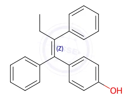 Chemical structure of (Z)-1,2-Diphenyl-1-(4-hydroxyphenyl)-1-butene (contain up to 10% E-isomer)