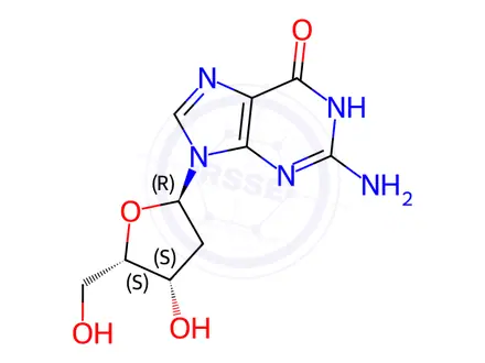 Chemical structure of α-2’-Deoxyguanosine