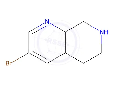 Chemical structure of 3-bromo-5,6,7,8-tetrahydro-1,7-naphthyridine dihydrochloride