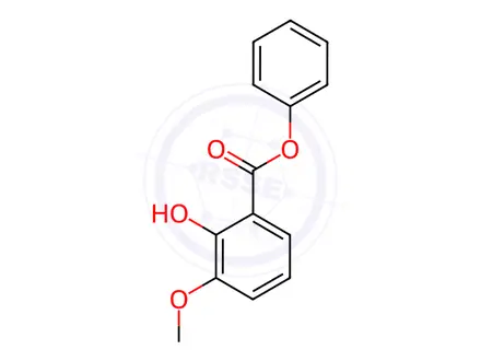 Chemical structure of Phenyl 2-hydroxy-3-methoxybenzoate