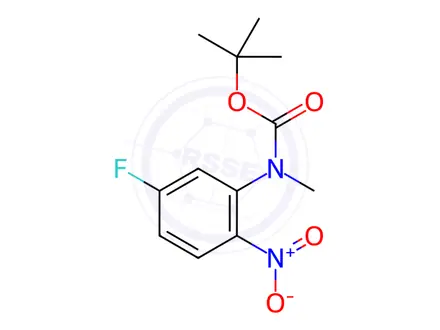 Chemical structure of Carbamic acid, N-(5-fluoro-2-nitrophenyl)-N-methyl-, 1,1-dimethylethyl ester
