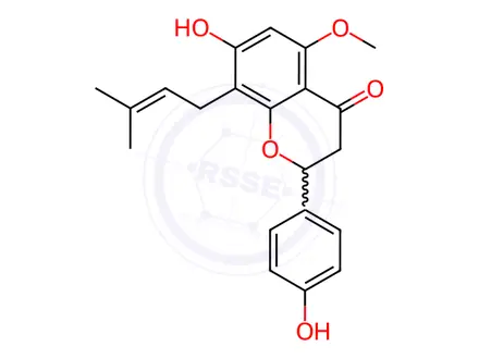 Chemical structure of (-)-Isoxanthohumol