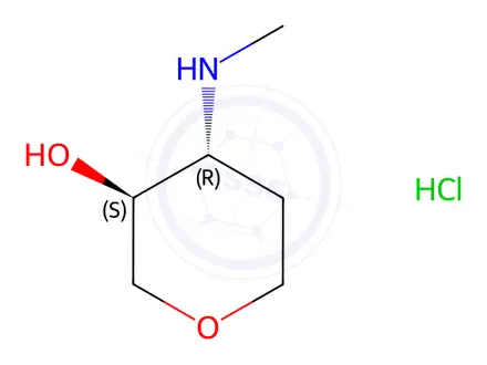 Chemical structure of (3S,4R)-4-(methylamino)tetrahydropyran-3-ol;hydrochloride