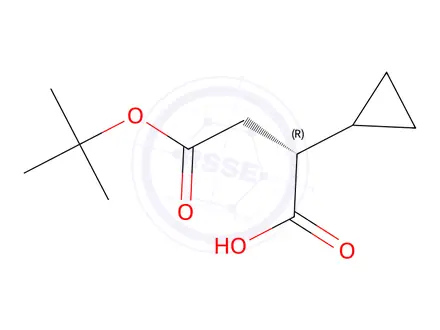 Chemical structure of (R)-4-(tert-Butoxy)-2-cyclopropyl-4-oxobutanoic acid
