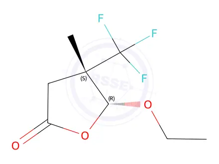 Chemical structure of 2(3H)-Furanone,5-ethoxydihydro-4-methyl-4-(trifluoromethyl)-,cis-(9CI)
