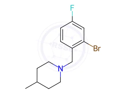 Chemical structure of 1-(2-Bromo-4-fluorobenzyl)-4-methylpiperidine