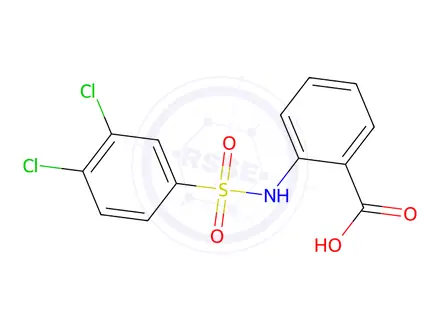 Chemical structure of 2-(3,4-Dichlorobenzenesulfonamido)benzoic acid
