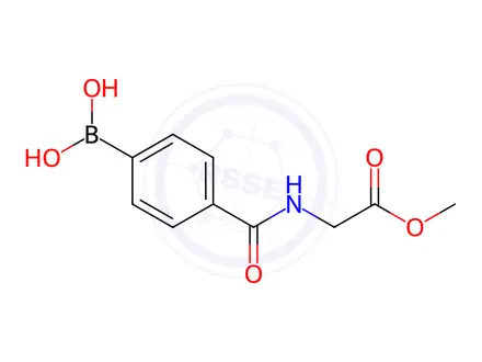Chemical structure of (4-((2-Methoxy-2-oxoethyl)carbamoyl)phenyl)boronic acid