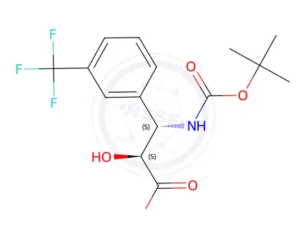 Chemical structure of (2S,3S)-3-((tert-Butoxycarbonyl)amino)-2-hydroxy-3-(3-(trifluoromethyl)phenyl)propanoic acid