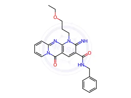 Chemical structure of N-Benzyl-1-(3-ethoxypropyl)-2-imino-5-oxo-2,5-dihydro-1H-dipyrido[1,2-a:2',3'-d]pyrimidine-3-carboxamide