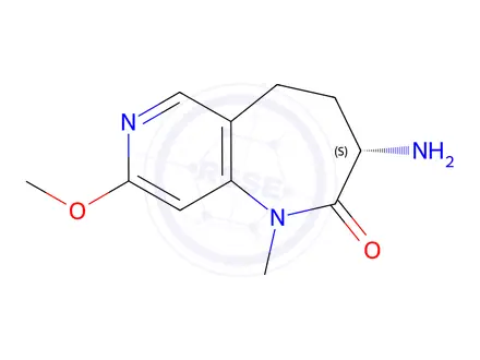 Chemical structure of (S)-3-amino-8-methoxy-1-methyl-1,3,4,5-tetrahydro-2H-pyrido[4,3-b]azepin-2-one
