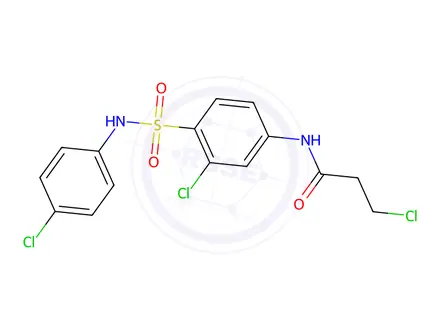 Chemical structure of 3-Chloro-N-(3-chloro-4-(N-(4-chlorophenyl)sulfamoyl)phenyl)propanamide