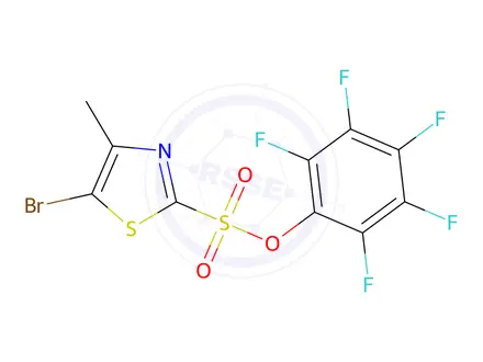 Chemical structure of Pentafluorophenyl 5-bromo-4-methyl-1,3-thiazole-2-sulfonate