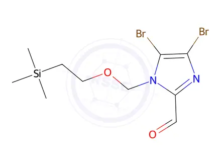Chemical structure of 4,5-Dibromo-1-((2-(trimethylsilyl)ethoxy)methyl)-1H-imidazole-2-carbaldehyde