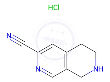 Chemical structure of 2,7-Naphthyridine-3-carbonitrile, 5,6,7,8-tetrahydro-, hydrochloride (1:1)