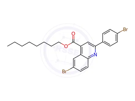 Chemical structure of Octyl 6-bromo-2-(4-bromophenyl)quinoline-4-carboxylate