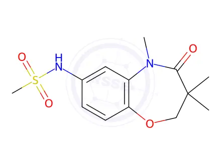 Chemical structure of N-(3,3,5-Trimethyl-4-oxo-2,3,4,5-tetrahydrobenzo[b][1,4]oxazepin-7-yl)methanesulfonamide