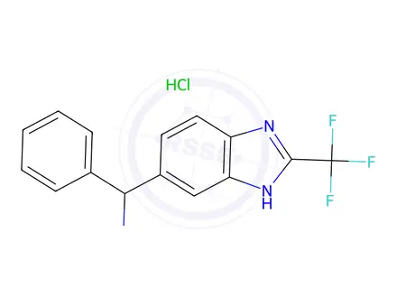 Chemical structure of Phenyl[2-(trifluoromethyl)-1h-1,3-benzodiazol-6-yl]methanamine hydrochloride