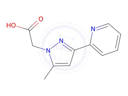 Chemical structure of 2-(5-methyl-3-(pyridin-2-yl)-1h-pyrazol-1-yl)acetic acid