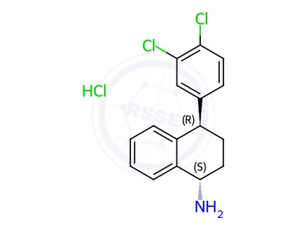 Chemical structure of (1S,4R)-N-Desmethyl Sertraline Hydrochloride