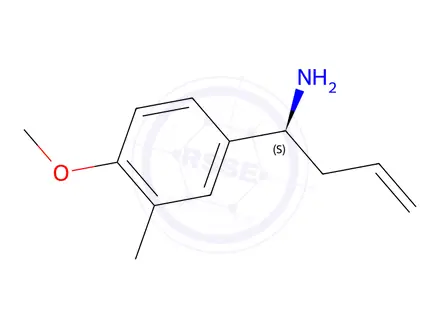 Chemical structure of (S)-1-(4-methoxy-3-methylphenyl)but-3-en-1-amine