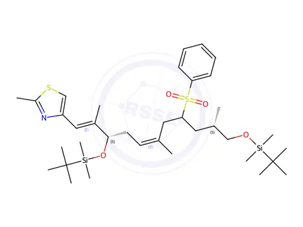 Chemical structure of 4-[(1E,3S,5Z,8R/S,10S)-3,11-Bis-{[tert-butyl(dimethyl)silyl]oxy}-2,6,10-trimethyl-8-(phenylsulfonyl)undeca-1,5-dienyl]-2-methyl-1,3-thiazole
