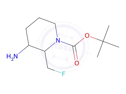 Chemical structure of Tert-butyl 3-amino-2-(fluoromethyl)piperidine-1-carboxylate