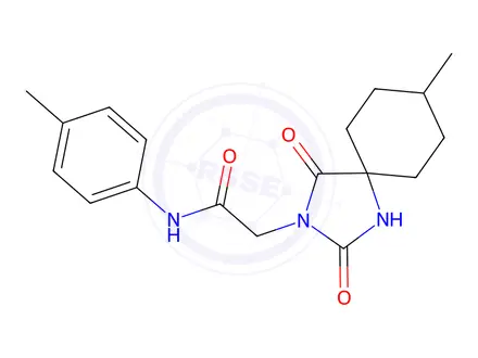 Chemical structure of 2-(8-Methyl-2,4-dioxo-1,3-diazaspiro[4.5]decan-3-yl)-N-(p-tolyl)acetamide