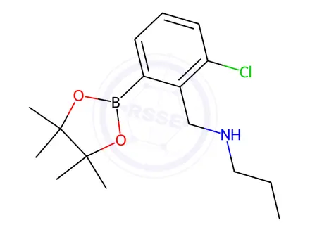 Chemical structure of N-(2-Chloro-6-(4,4,5,5-tetramethyl-1,3,2-dioxaborolan-2-yl)benzyl)propan-1-amine