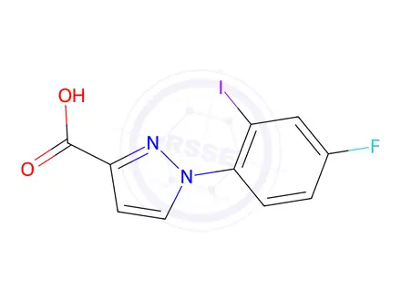 Chemical structure of 1-(4-Fluoro-2-iodophenyl)-1h-pyrazole-3-carboxylic acid