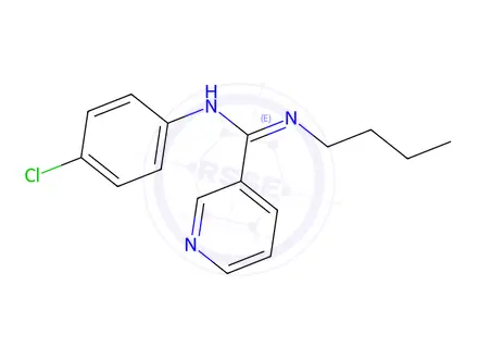 Chemical structure of (E)-N'-Butyl-N-(4-chlorophenyl)pyridine-3-carboximidamide