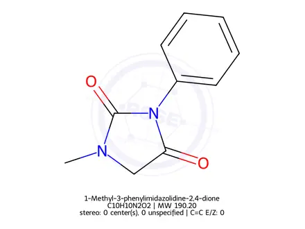 Chemical structure of 1-Methyl-3-phenylimidazolidine-2,4-dione