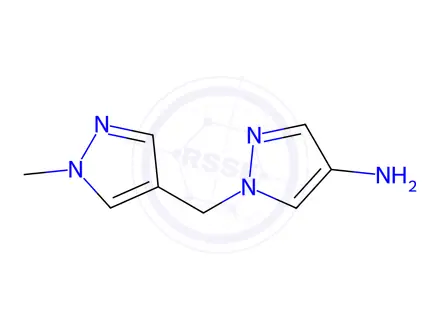 Chemical structure of 1-[(1-methyl-1h-pyrazol-4-yl)methyl]-1h-pyrazol-4-amine dihydrochloride
