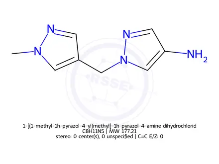 Chemical structure of 1-((1-Methyl-1h-pyrazol-4-yl)methyl)-1h-pyrazol-4-amine