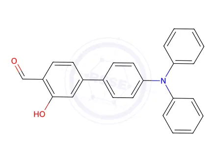 Chemical structure of [1,1'-Biphenyl]-4-carboxaldehyde, 4'-(diphenylamino)-3-hydroxy-