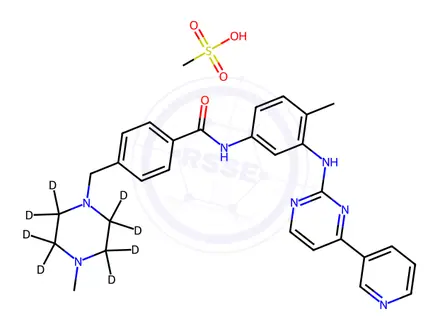 Chemical structure of Gleevec-d8 Mesylate (Imatinib-d8 Mesylate)