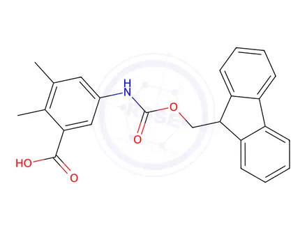 Chemical structure of 5-((((9H-fluoren-9-yl)methoxy)carbonyl)amino)-2,3-dimethylbenzoic acid