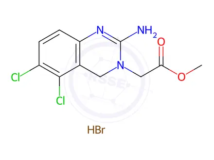 Chemical structure of 2-Amino-5,6-dichloro-3(4H)-quinazolineacetic Acid Methyl Ester Monohydrobromide