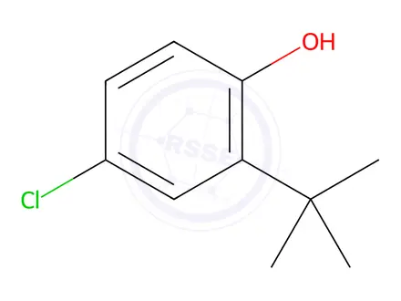 Chemical structure of 2-(tert-Butyl)-4-chlorophenol