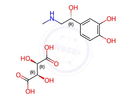 Chemical structure of Epinephrine Bitartrate