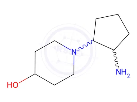 Chemical structure of 1-(2-aminocyclopentyl)piperidin-4-ol dihydrochloride