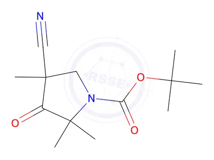 Chemical structure of Tert-butyl 4-cyano-2,2,4-trimethyl-3-oxopyrrolidine-1-carboxylate