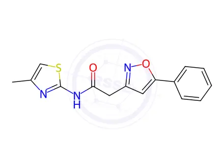 Chemical structure of N-(4-Methylthiazol-2-yl)-2-(5-phenylisoxazol-3-yl)acetamide
