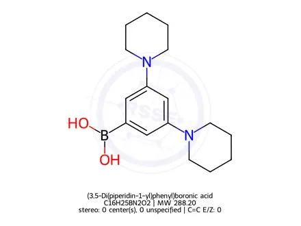 Chemical structure of (3,5-Di(piperidin-1-yl)phenyl)boronic acid