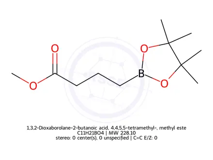 Chemical structure of 1,3,2-Dioxaborolane-2-butanoic acid, 4,4,5,5-tetramethyl-, methyl ester