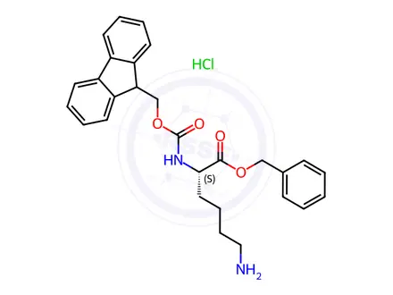 Chemical structure of N2-Fmoc-L-lysine Benzyl Ester Hydrochloride