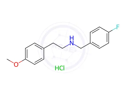 Chemical structure of N-(4-fluorobenzyl)-2-(4-methoxyphenyl)ethan-1-amine hydrochloride