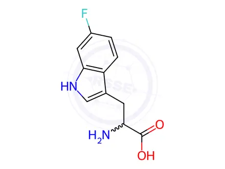 Chemical structure of 6-Fluoro-DL-Tryptophan