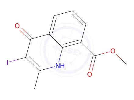 Chemical structure of Methyl 3-iodo-2-methyl-4-oxo-1,4-dihydroquinoline-8-carboxylate